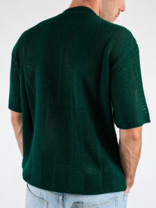 T-shirt traforata 421 Verde Bottiglia (1)