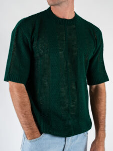T-shirt traforata 421 Verde Bottiglia (3)