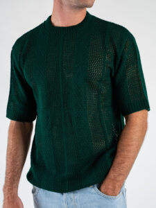 T-shirt traforata 421 Verde Bottiglia (5)