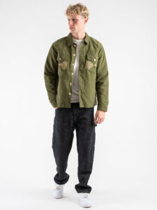 TOOCO Field Jacket con imbottitura rimovibile, patch sulla tasche e schiena MAYA Verde Militare (1)