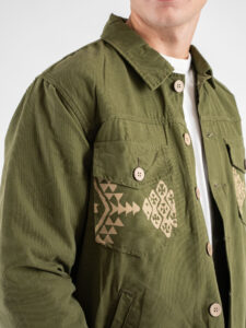 TOOCO Field Jacket con imbottitura rimovibile, patch sulla tasche e schiena MAYA Verde Militare (3)