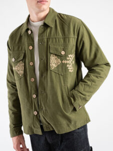 TOOCO Field Jacket con imbottitura rimovibile, patch sulla tasche e schiena MAYA Verde Militare (4)