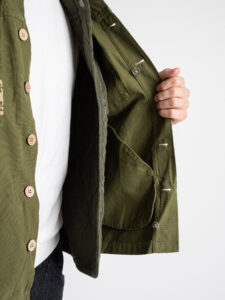 TOOCO Field Jacket con imbottitura rimovibile, patch sulla tasche e schiena MAYA Verde Militare (8)