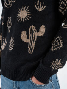 TOOCO Maglione in cashmere con stampe azteche MEZCAL Nero (5)