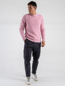 V2 Maglione girocollo bouclè misto lana MAFLU Pink (3)