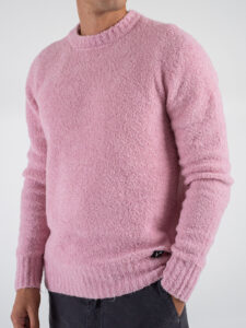 V2 Maglione girocollo bouclè misto lana MAFLU Pink (4)