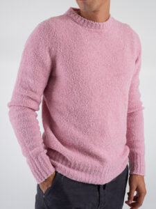 V2 Maglione girocollo bouclè misto lana MAFLU Pink (5)