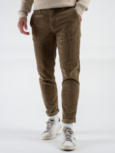 BERNA Pantalone in velluto a costine con tasca alla francese 246099 Cammello (3)