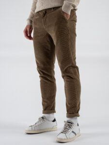 BERNA Pantalone in velluto a costine con tasca alla francese 246099 Cammello (4)