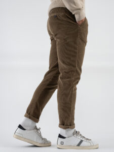 BERNA Pantalone in velluto a costine con tasca alla francese 246099 Cammello (6)