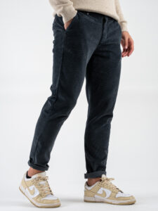 BERNA Pantalone in velluto a costine con tasca alla francese 246099 Grafite (4)