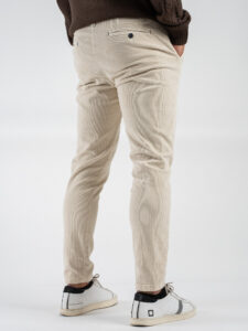 BERNA Pantalone in velluto a costine con tasca alla francese 246099 Panna (6)