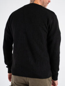 BL11 Maglione girocollo costa inglese misto lana 24236590001 Nero (2)