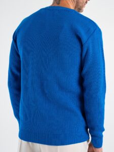 BL11 Maglione girocollo costa inglese misto lana 242365912 Azzurro (1)