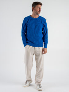 BL11 Maglione girocollo costa inglese misto lana 242365912 Azzurro (2)