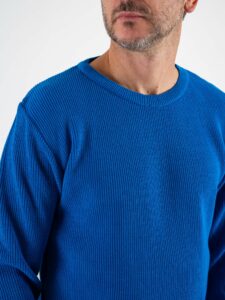 BL11 Maglione girocollo costa inglese misto lana 242365912 Azzurro (5)