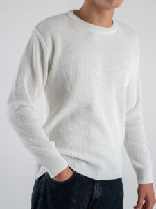 BL11 Maglione girocollo costa inglese misto lana 2423659128 Panna (6)