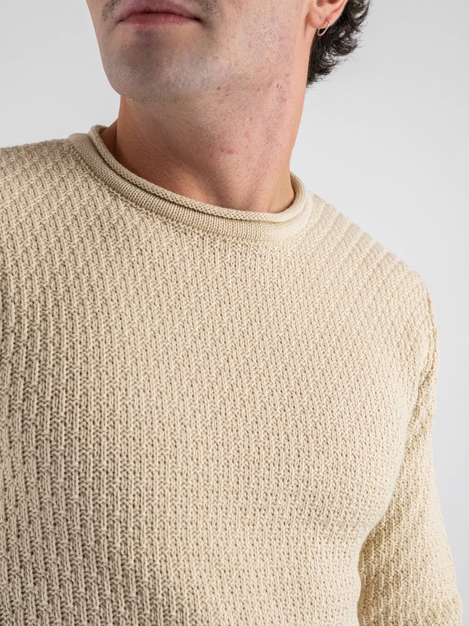 BL11 Maglione girocollo lavorato ALTAMURA Beige Prezzo 62,00