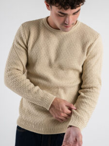 BL11 Maglione girocollo lavorato ALTAMURA Beige (5)