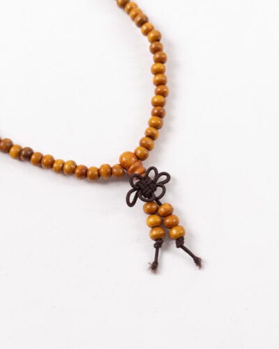 Collana corta Unisex fatta a mano Nepal buddista perline di legno 8041 Senape Nuovi Arrivi