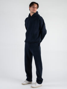 Completo tuta felpato con felpa cappuccio boxy fit + pantalone baggy TRAVIS Blu (2)