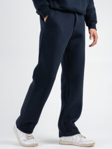 Completo tuta felpato con felpa cappuccio boxy fit + pantalone baggy TRAVIS Blu (9)