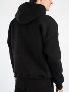 Completo tuta felpato con felpa cappuccio boxy fit + pantalone baggy TRAVIS Nero (11)