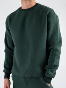Completo tuta felpato con felpa girocollo + pantalone con polsini DRAKE inv Dark Green (5)