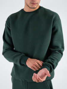 Completo tuta felpato con felpa girocollo + pantalone con polsini DRAKE inv Dark Green (6)
