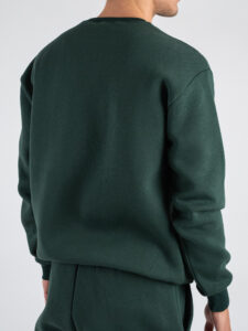 Completo tuta felpato con felpa girocollo + pantalone con polsini DRAKE inv Dark Green (8)