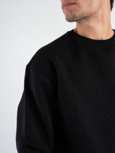Completo tuta felpato con felpa girocollo + pantalone con polsini DRAKE inv Nero (2)