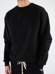 Completo tuta felpato con felpa girocollo + pantalone con polsini DRAKE inv Nero (3)