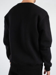 Completo tuta felpato con felpa girocollo + pantalone con polsini DRAKE inv Nero (4)