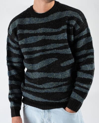 ONLY&SONS Maglione girocollo in lana e fantasia LINCOLM 22031166 Black