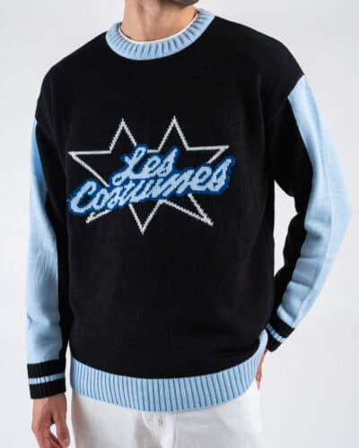 LES COSTUMES Maglione girocollo con ricamo logo centrale LCFW25056 Nero