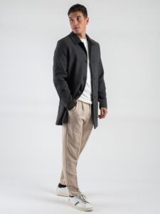 ESTASI Pantalone chinos morbido con coulisse e bottone in vita BARCELLONA INV Beige (2)