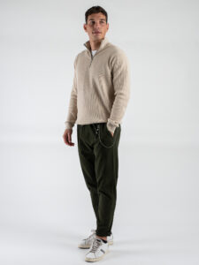 GIANNI LUPO Pantalone con coulisse in vita CARROT GL5109BD Military (2)