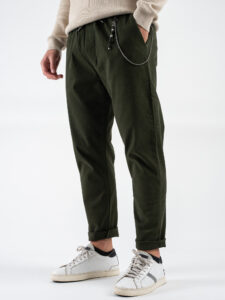 GIANNI LUPO Pantalone con coulisse in vita CARROT GL5109BD Military (3)