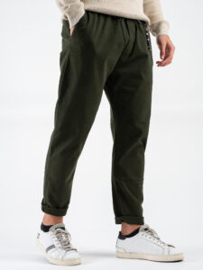 GIANNI LUPO Pantalone con coulisse in vita CARROT GL5109BD Military (4)