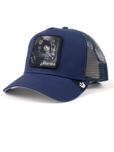 GOORIN BROS Cappellino blu con patch in pelle nera stampa pantera PANTHER