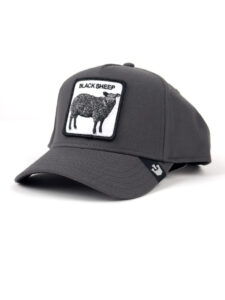 GOORIN BROS Cappellino in tessuto grigio senza retina con patch in lana stampa pecora BLACK SHEEP (2)