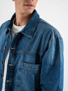 IMPERIAL Camicia over in jeans con tasconi frontali V860110888 Blu Denim (2)