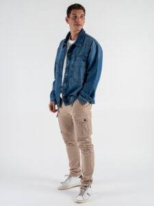 IMPERIAL Camicia over in jeans con tasconi frontali V860110888 Blu Denim (6)