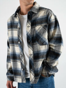 IMPERIAL Camicia scozzese over in flanella C860110899 BluBianco (3)