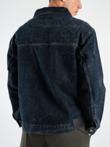 IMPERIAL Giubbino in jeans effetto marmo con zip e tasconi frontali V860110889 Blu Denim (2)