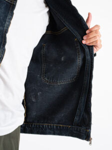 IMPERIAL Giubbino in jeans effetto marmo con zip e tasconi frontali V860110889 Blu Denim (6)