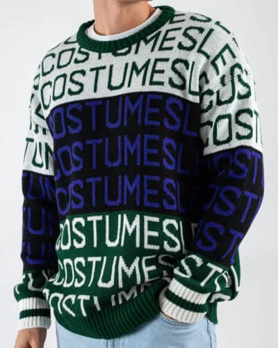 LES COSTUMES Maglione girocollo allover LCFW25026 Verde/Nero