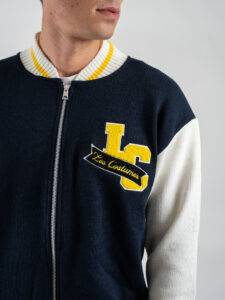 LES COSTUMES Maglione stile college con zip e patch in spugna LCFW25007 Navy (4)