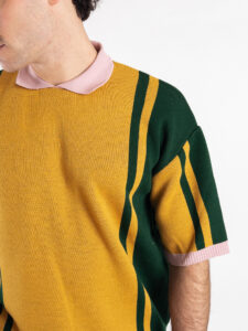 LES COSTUMES Polo mezza manica con ricamo sul fondo LCFW25023 Ocra (1)
