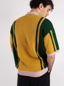 LES COSTUMES Polo mezza manica con ricamo sul fondo LCFW25023 Ocra (2)